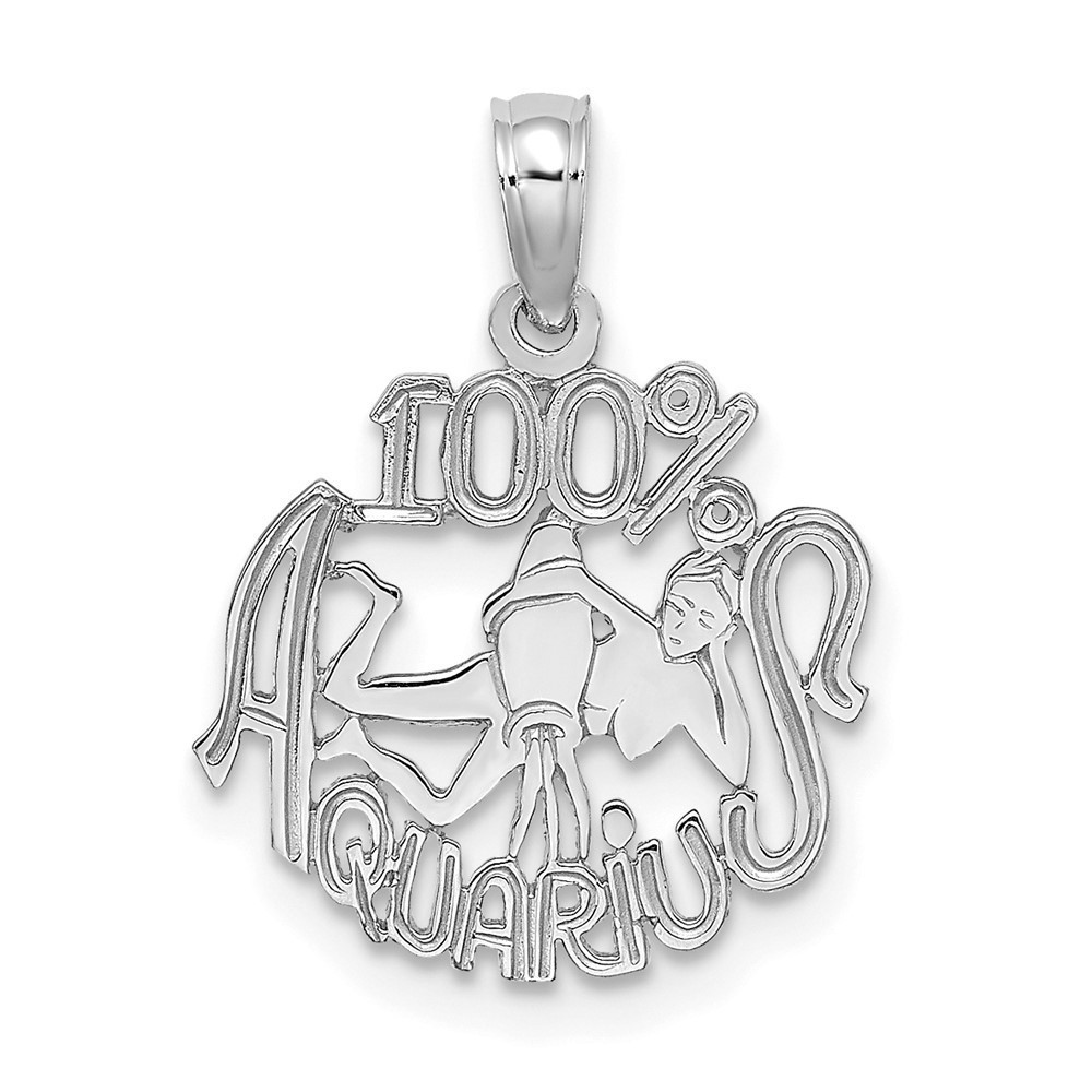 Million Charms 14k WG 100% AQUARIUS Zodiac Charm Pendant